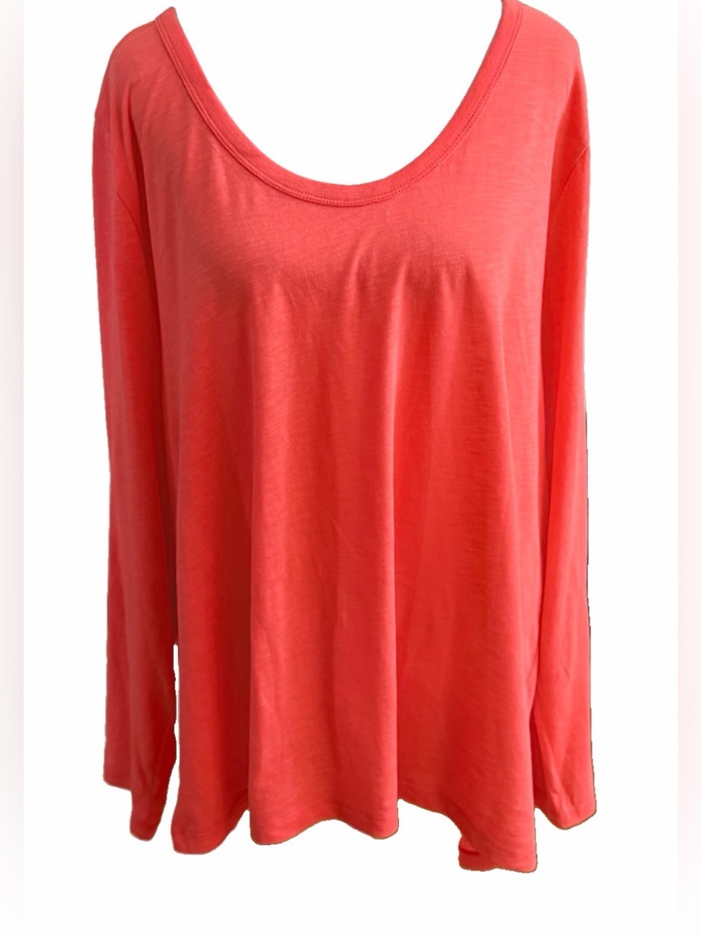 NWT J.CREW Orange Vintage Cotton 100% Cotton Long Sleeve T-Shirt Top Plus 3x